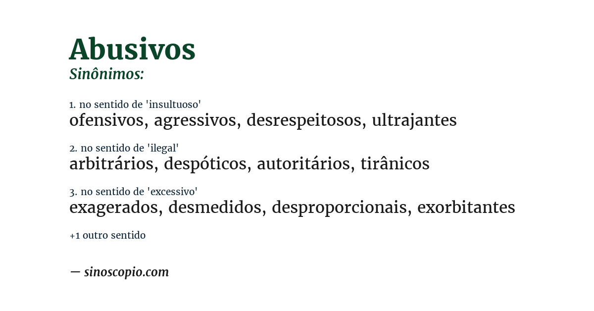 Sinônimo de abusivos