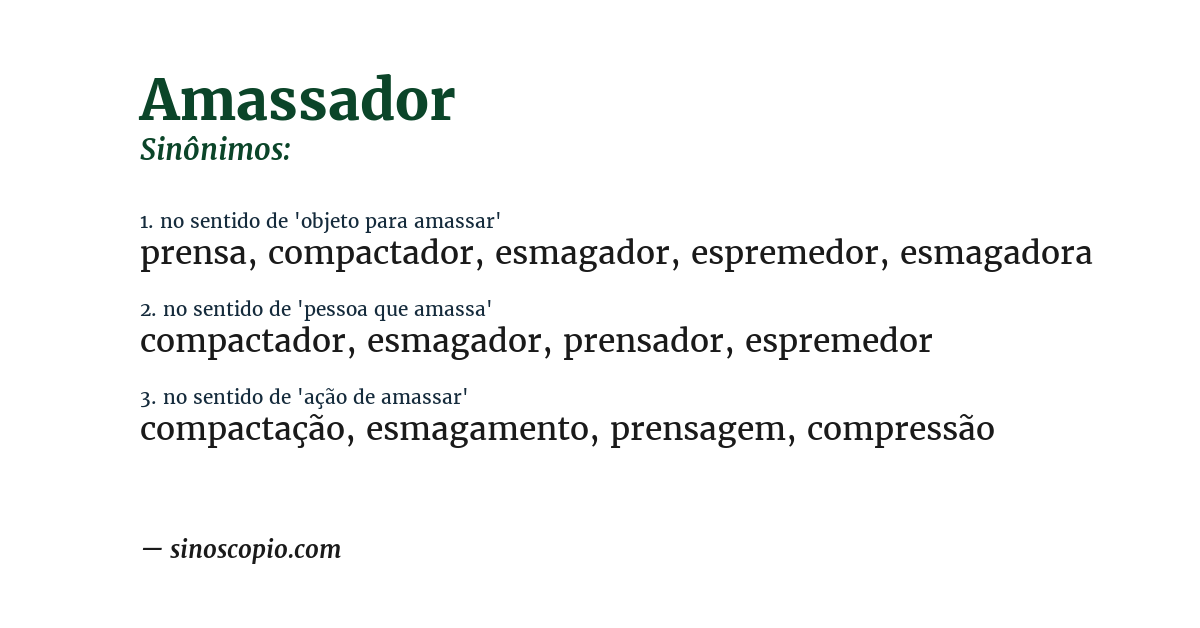 Sinônimo de amassador