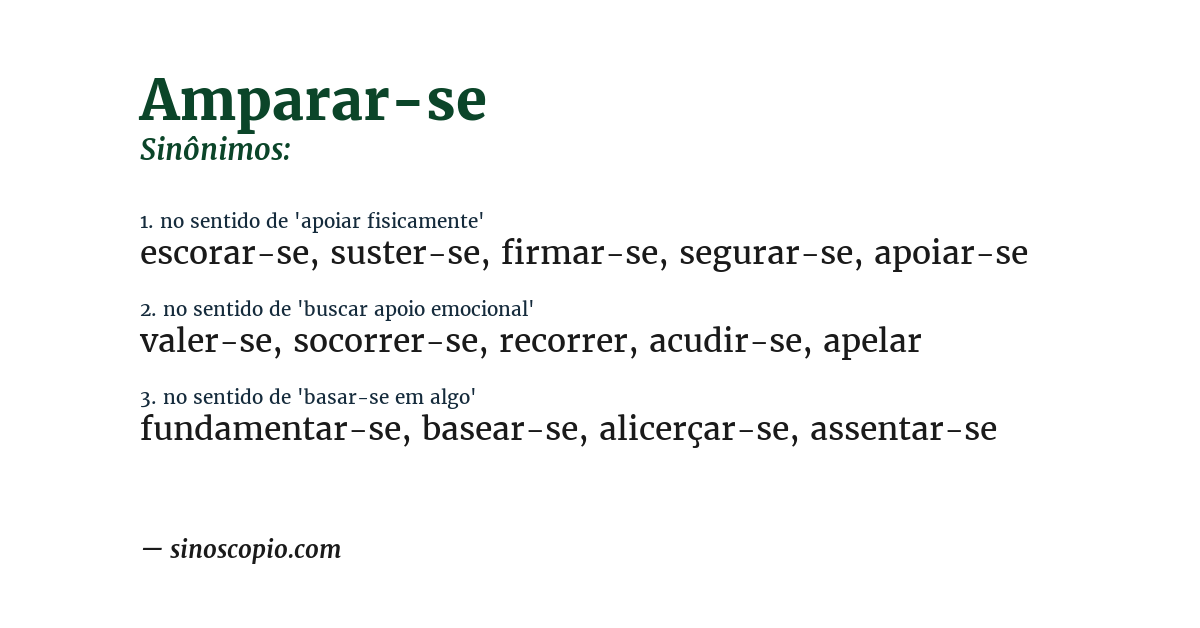 Sinônimo de amparar-se