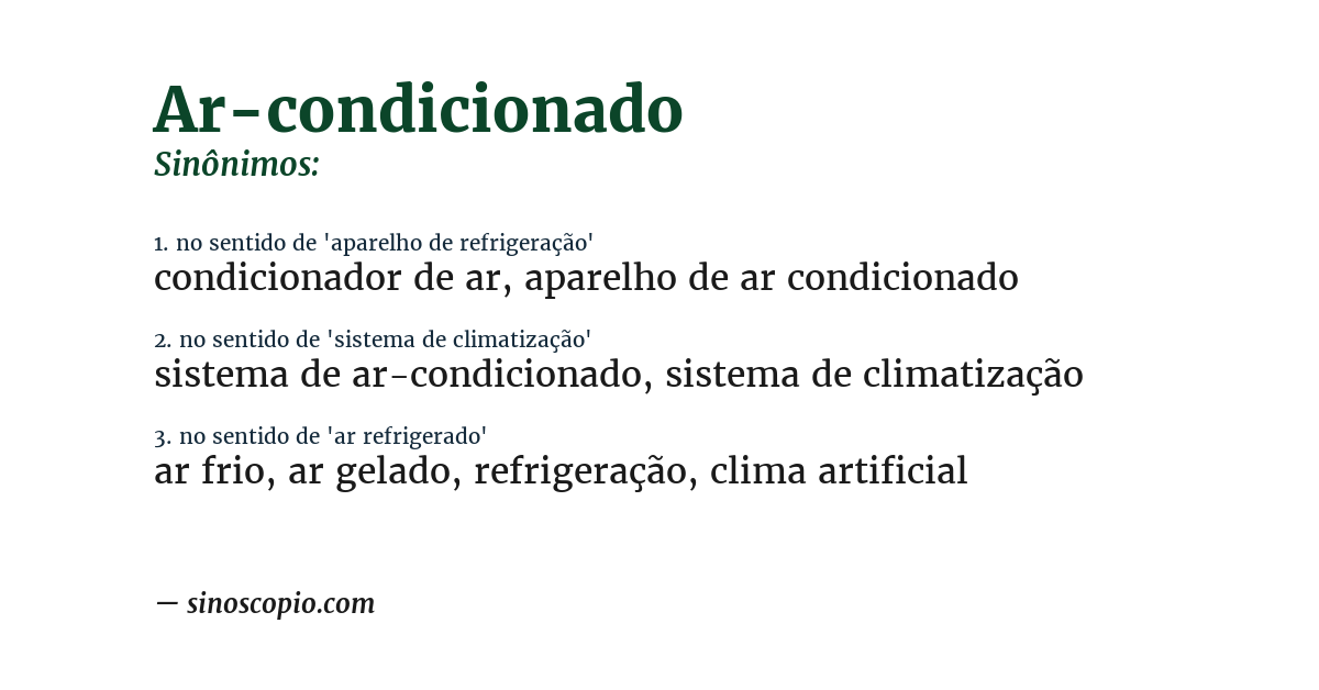 Sinônimo de ar-condicionado