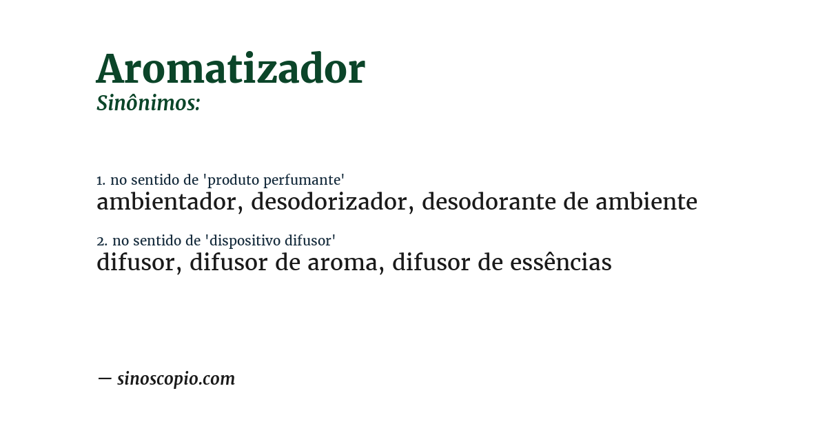 Sinônimo de aromatizador