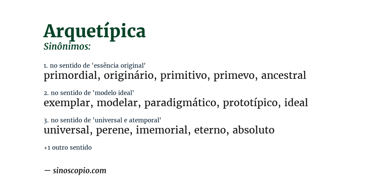 Sinônimo de arquetípica