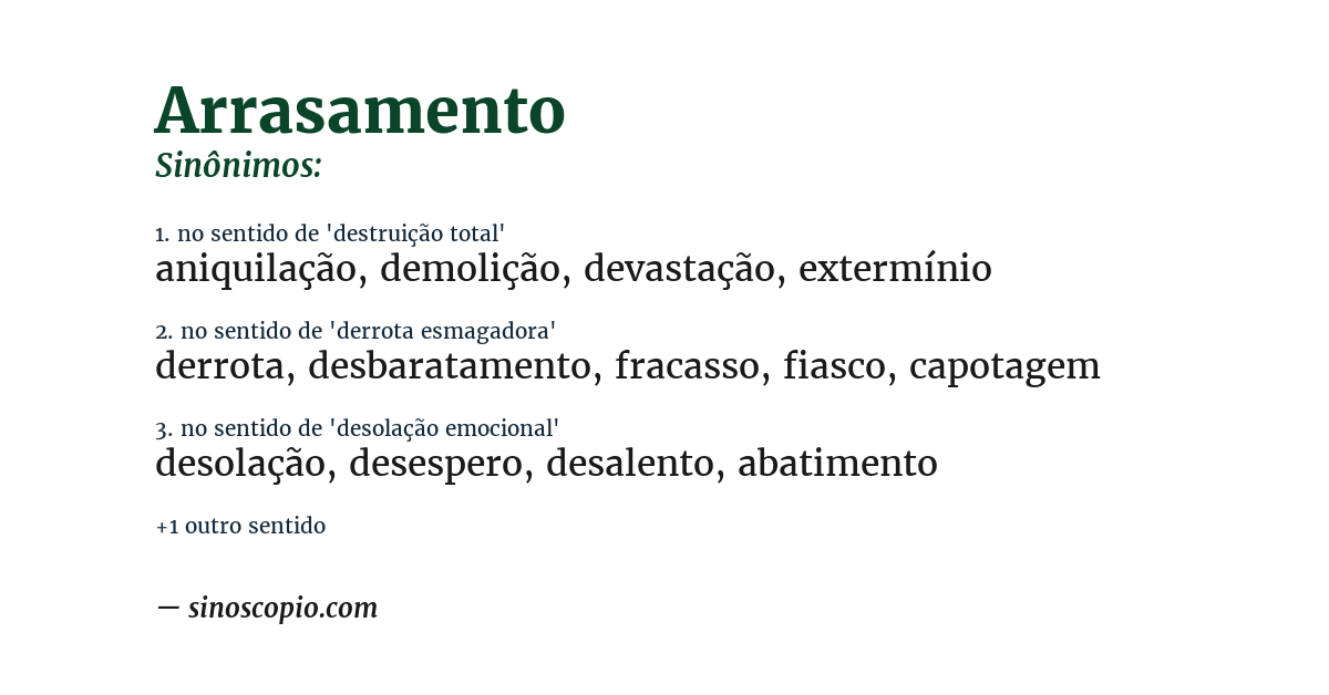Sinônimo de arrasamento
