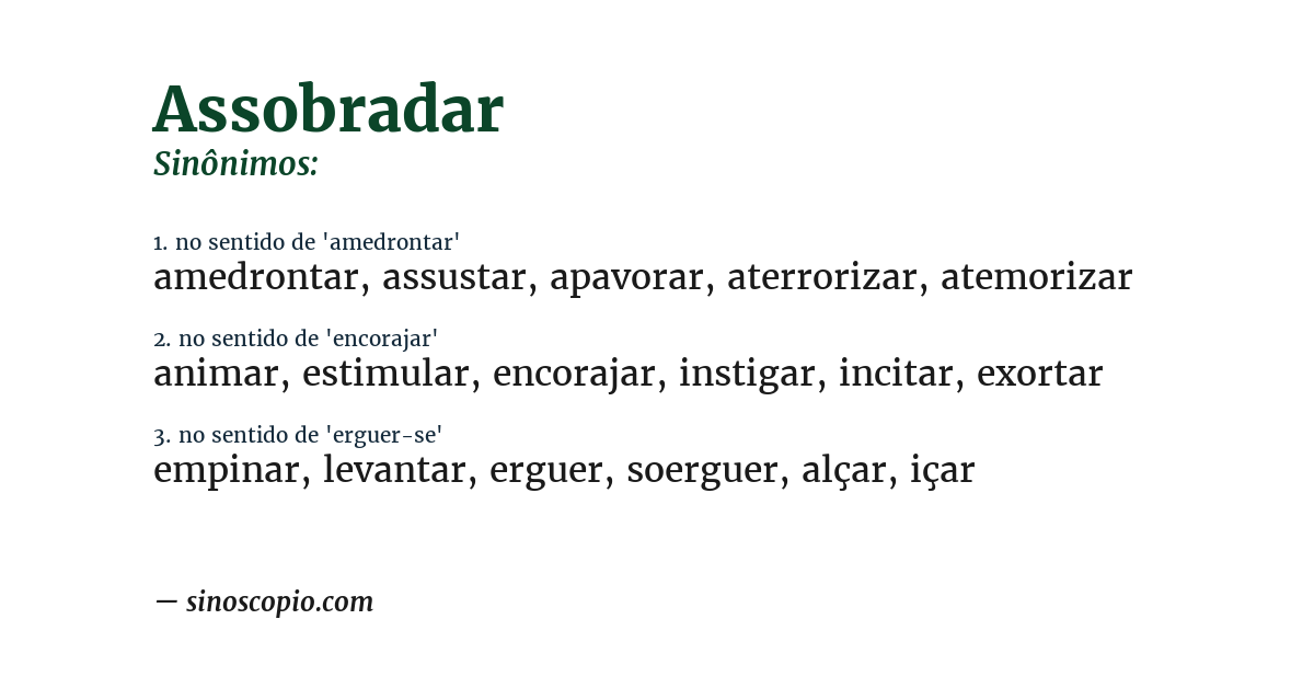 Sinônimo de assobradar