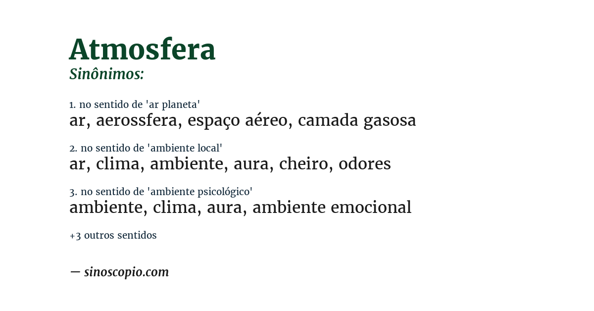 Sinônimo de atmosfera