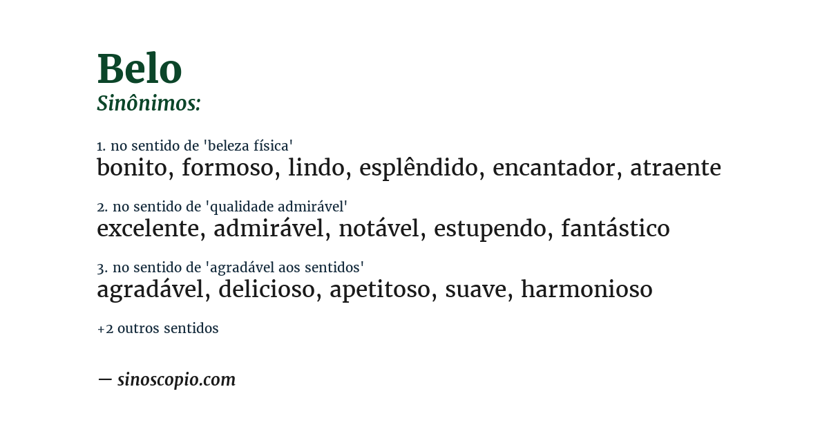 Sinônimo de belo
