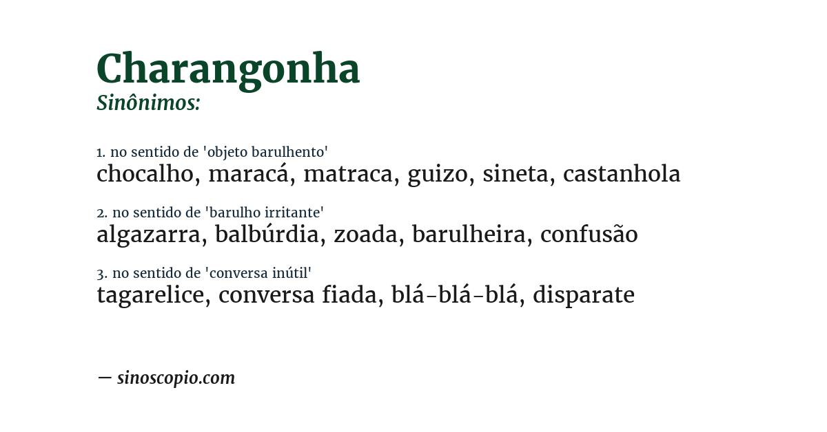 Sinônimo de charangonha