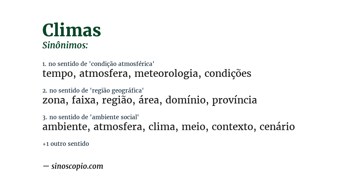 Sinônimo de climas