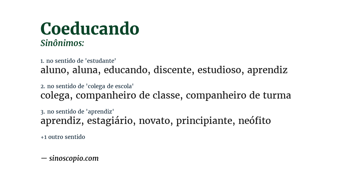 Sinônimo de coeducando