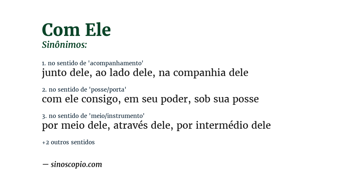 Sinônimo de com ele