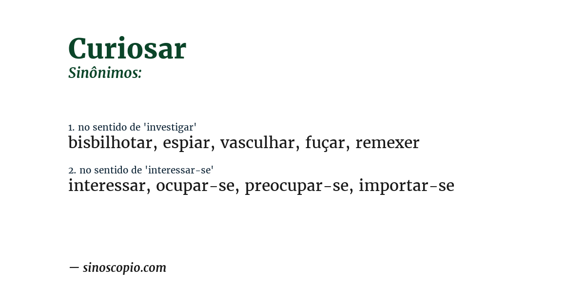 Sinônimo de curiosar