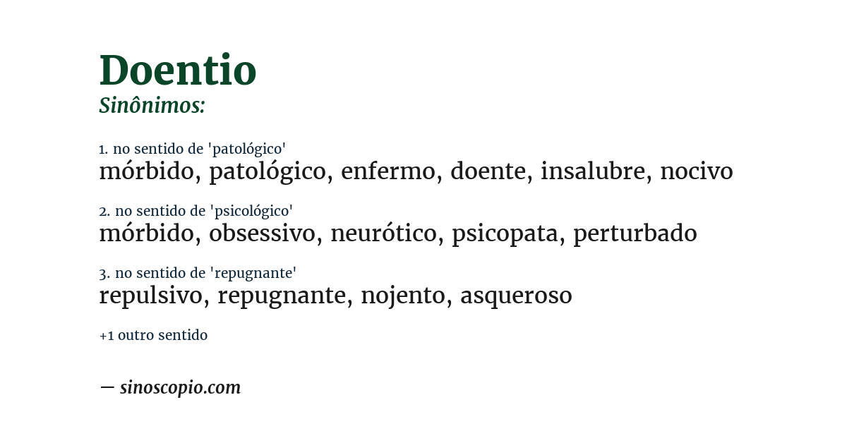 Sinônimo de doentio