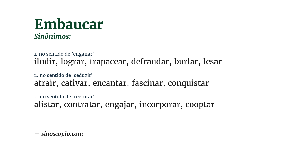 Sinônimo de embaucar