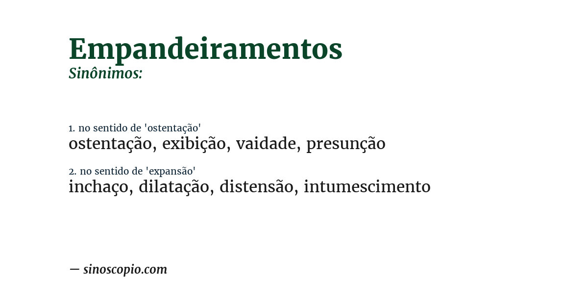 Sinônimo de empandeiramentos