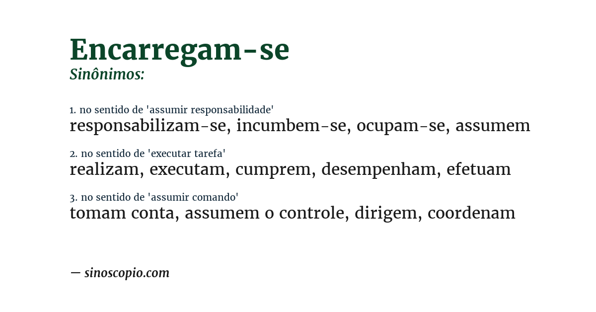 Sinônimo de encarregam-se