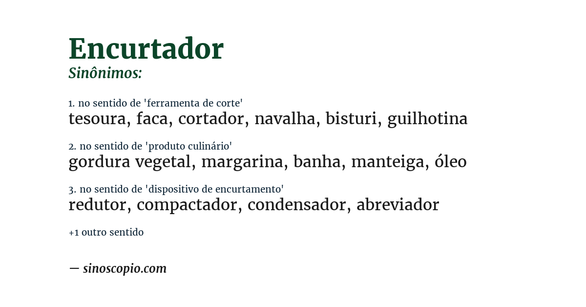 Sinônimo de encurtador