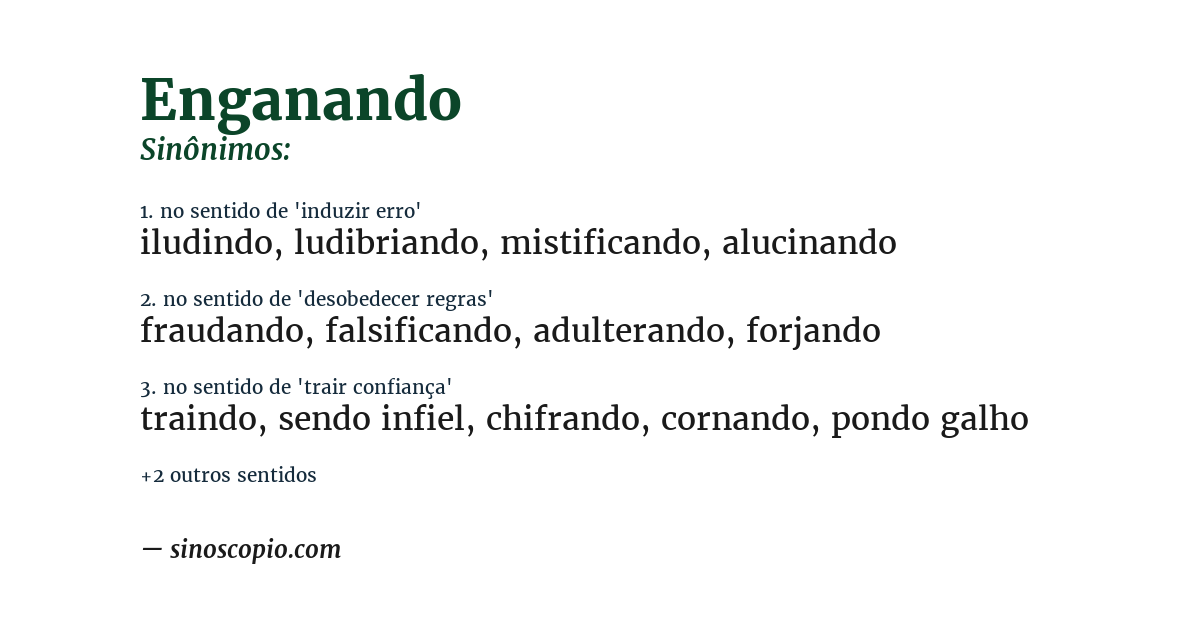 Sinônimo de enganando