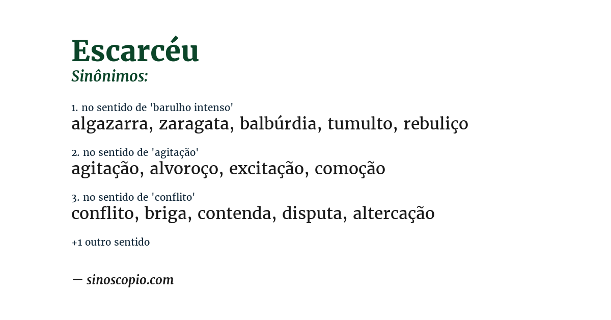 Sinônimo de escarcéu
