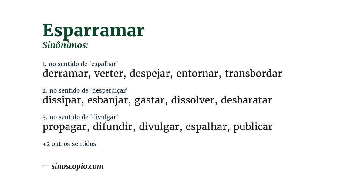 Sinônimo de esparramar