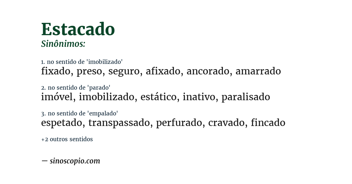 Sinônimo de estacado