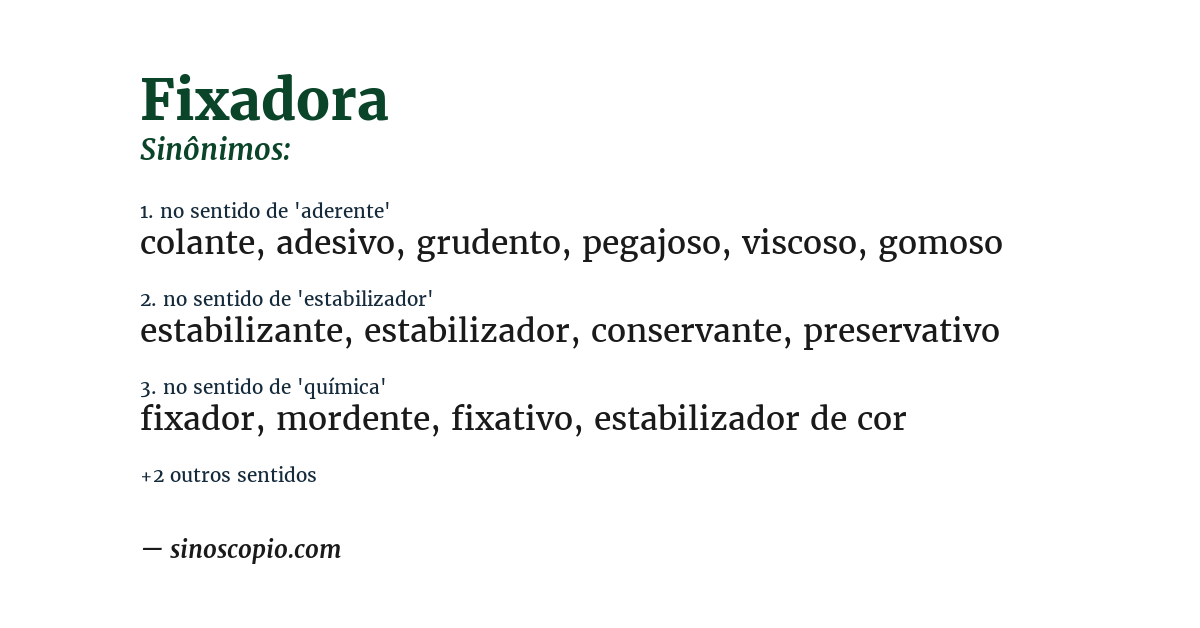 Sinônimo de fixadora