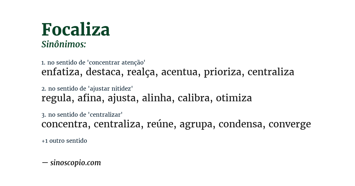 Sinônimo de focaliza