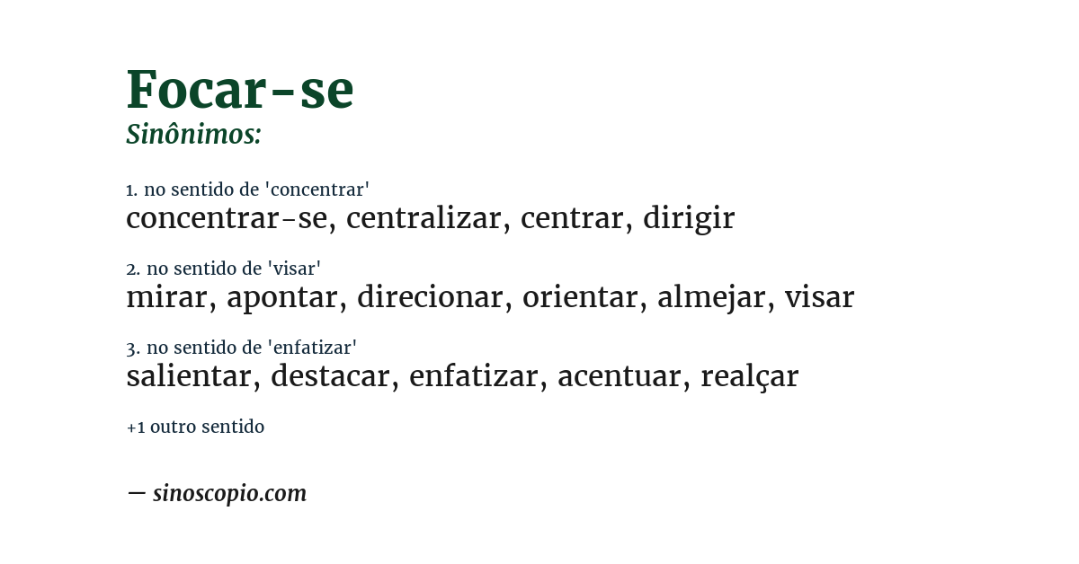 Sinônimo de focar-se