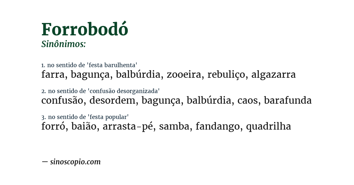 Sinônimo de forrobodó