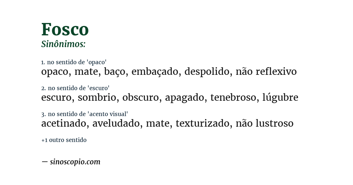 Sinônimo de fosco