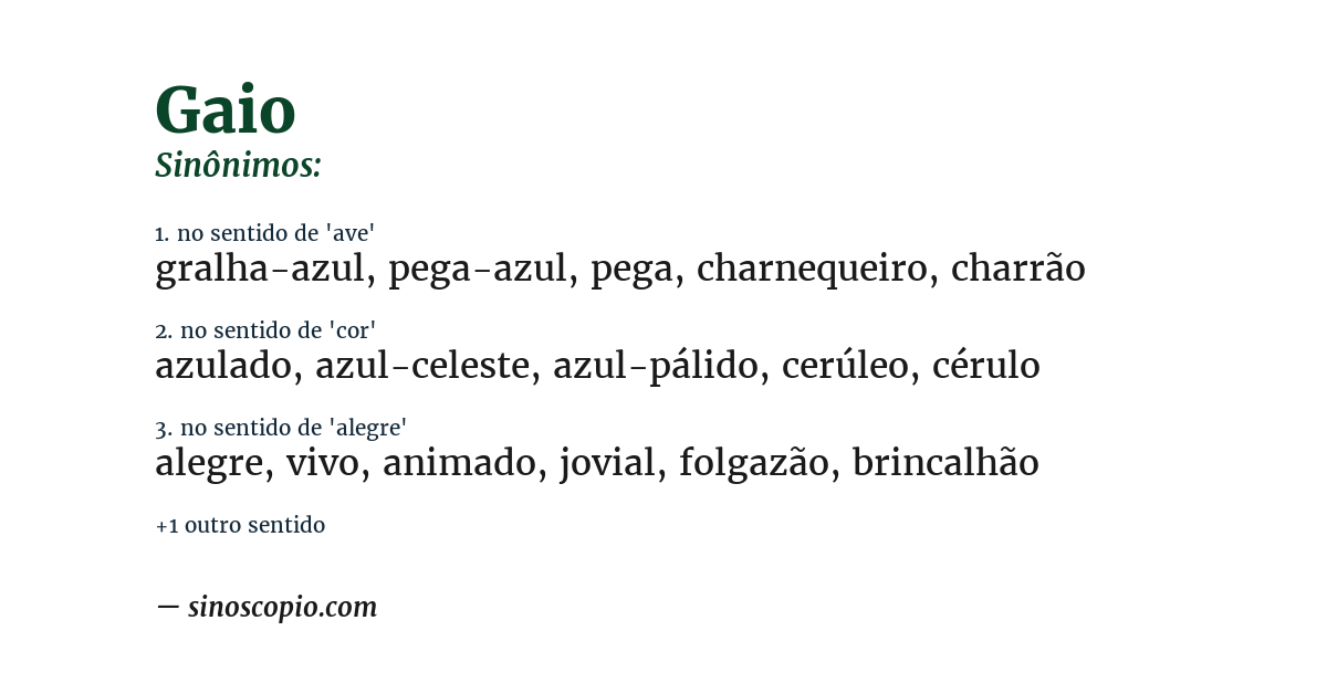 Sinônimo de gaio