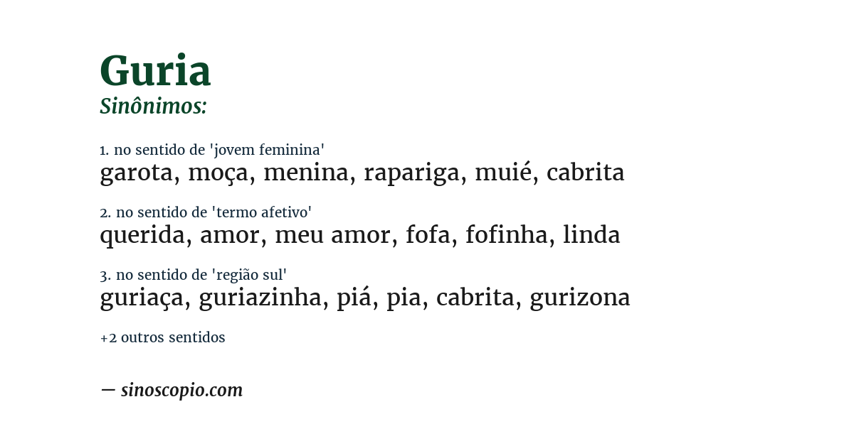 Sinônimo de guria