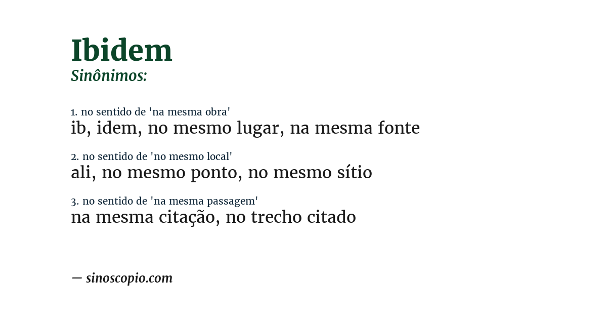 Sinônimo de ibidem