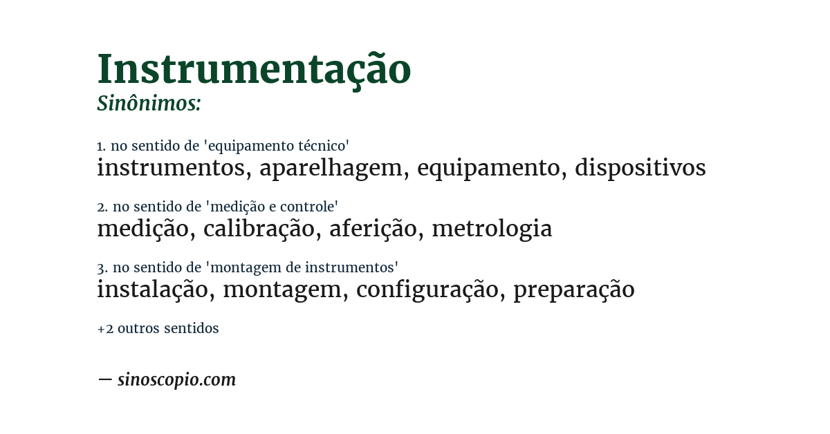 Sinônimo de instrumentação