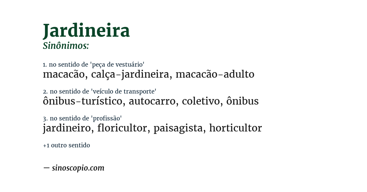 Sinônimo de jardineira