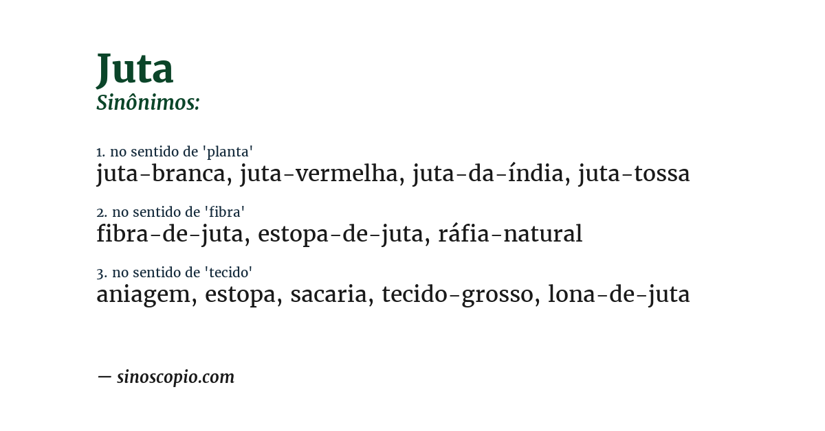 Sinônimo de juta