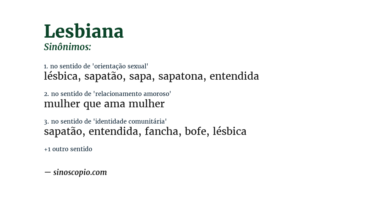 Sinônimo de lesbiana