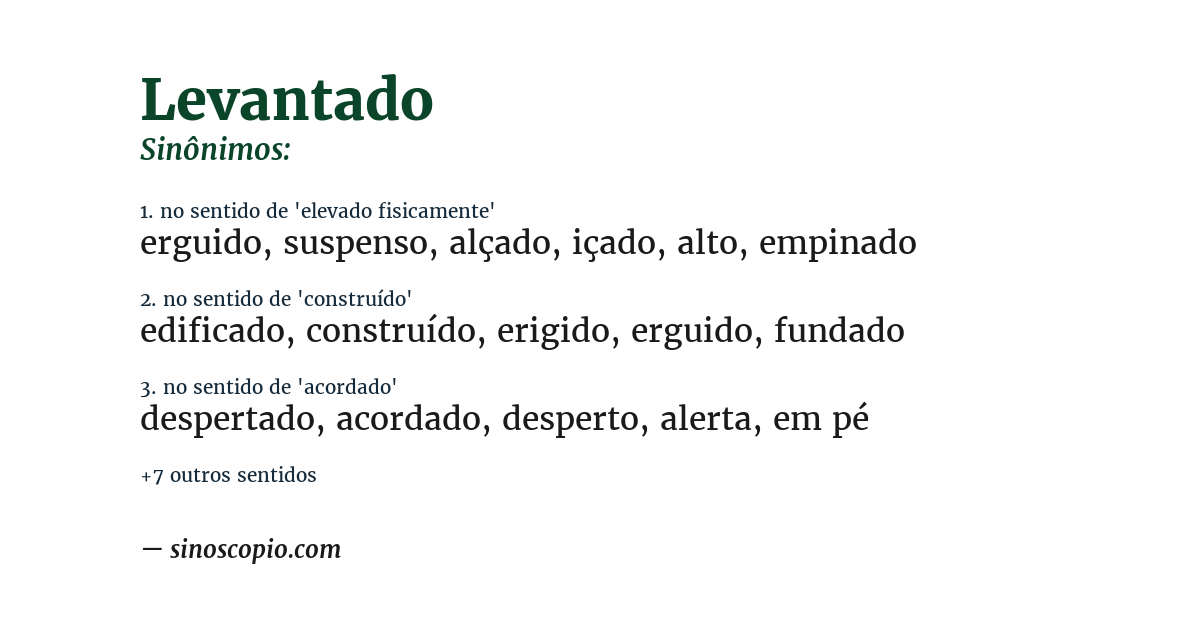 Sinônimo de levantado