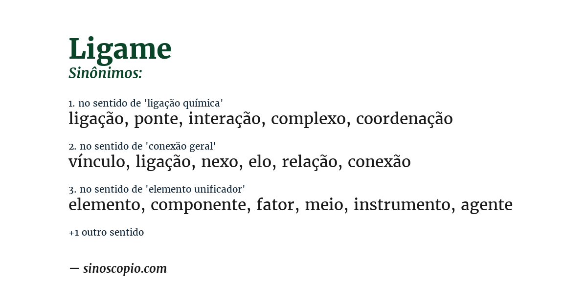 Sinônimo de ligame