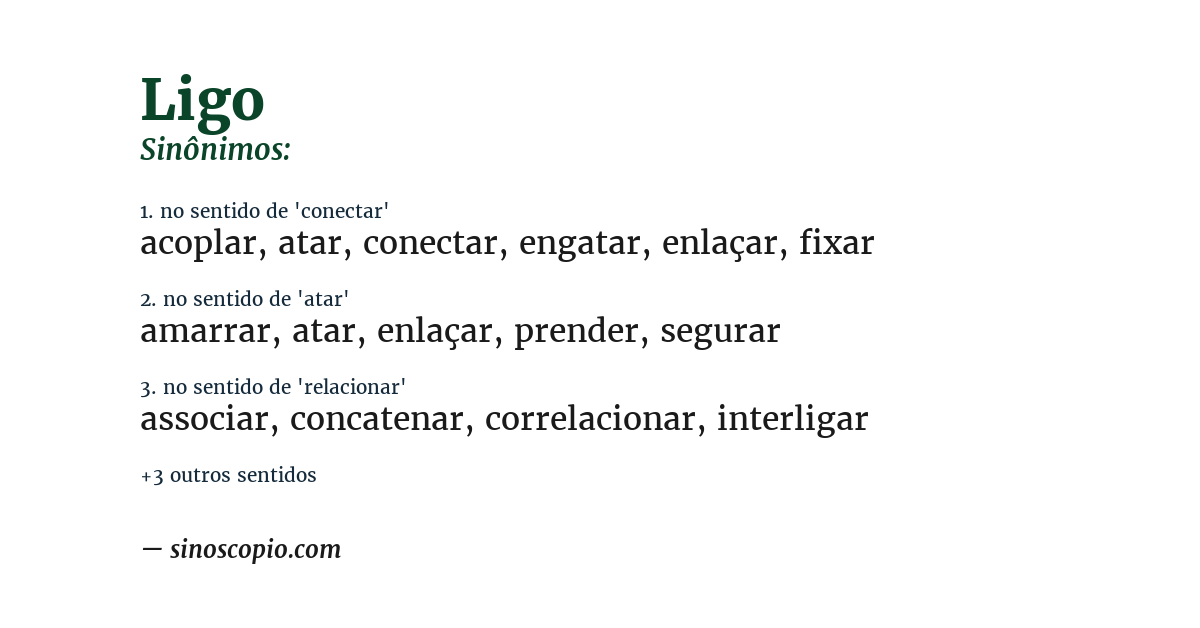 Sinônimo de ligo