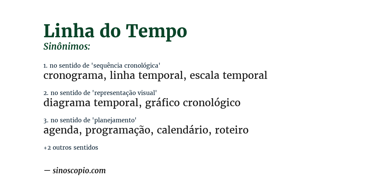 Sinônimo de linha do tempo