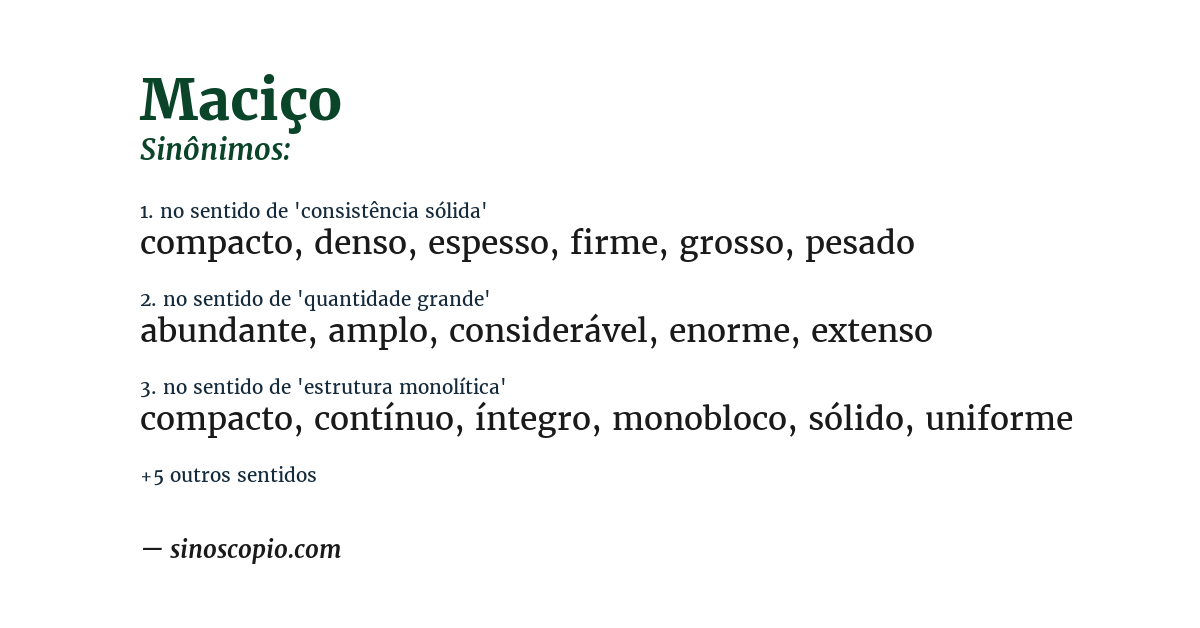 Sinônimo de maciço