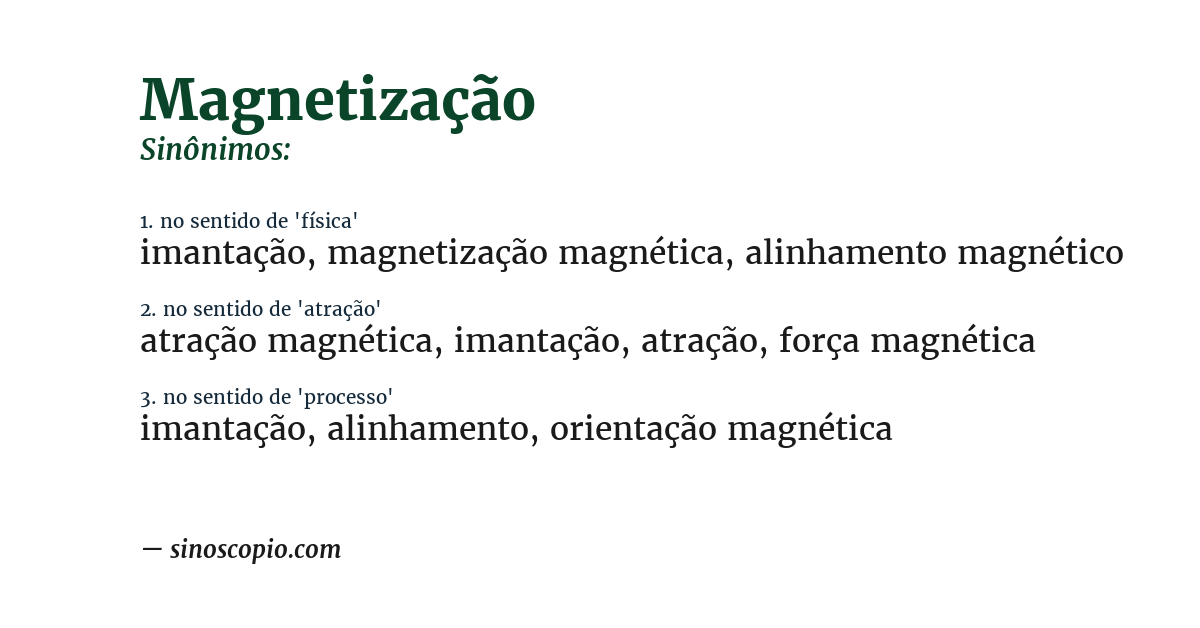 Sinônimo de magnetização