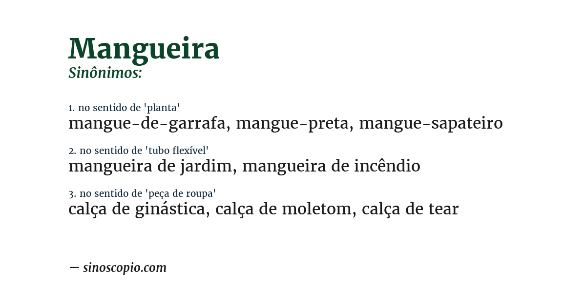 Sinônimo de mangueira