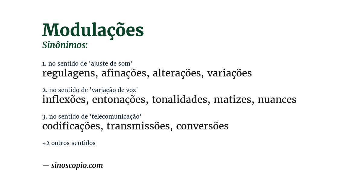 Sinônimo de modulações