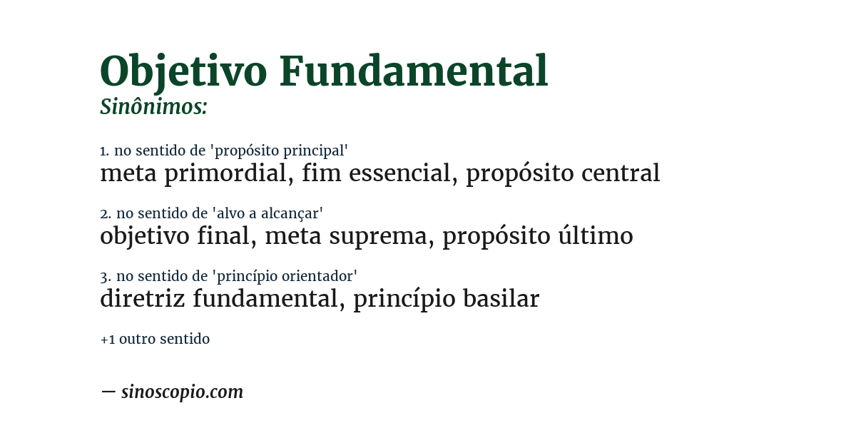 Sinônimo de objetivo fundamental