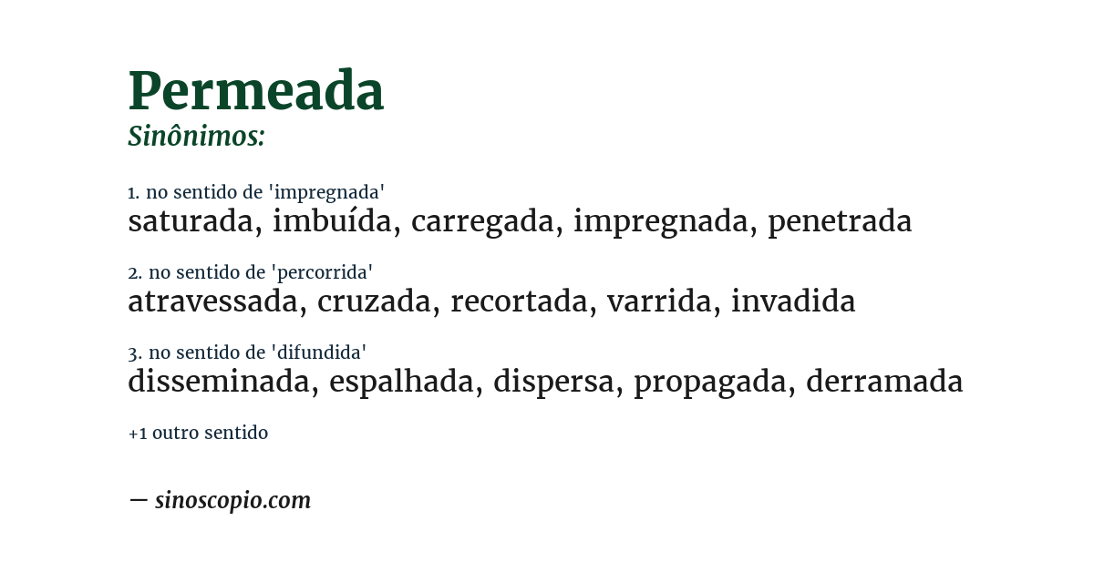 Sinônimo de permeada
