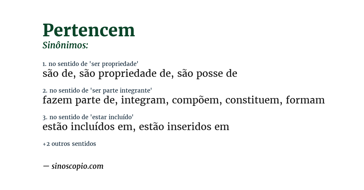 Sinônimo de pertencem