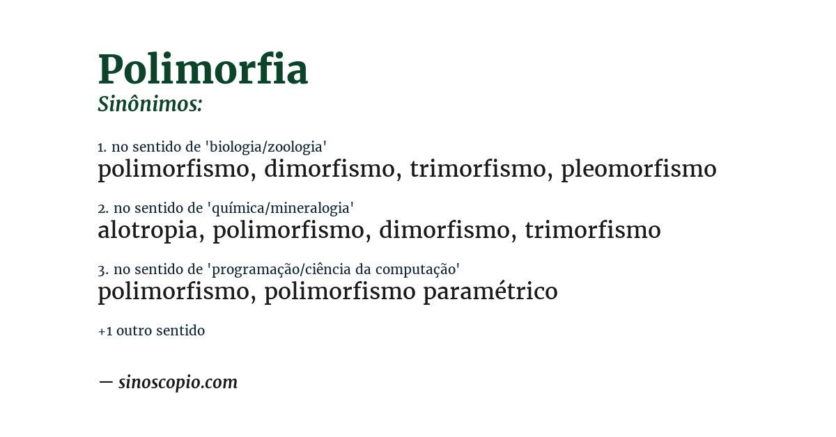 Sinônimo de polimorfia