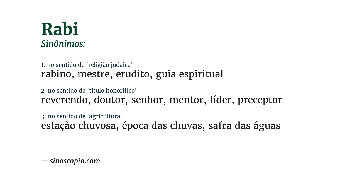 Sinônimo de rabi
