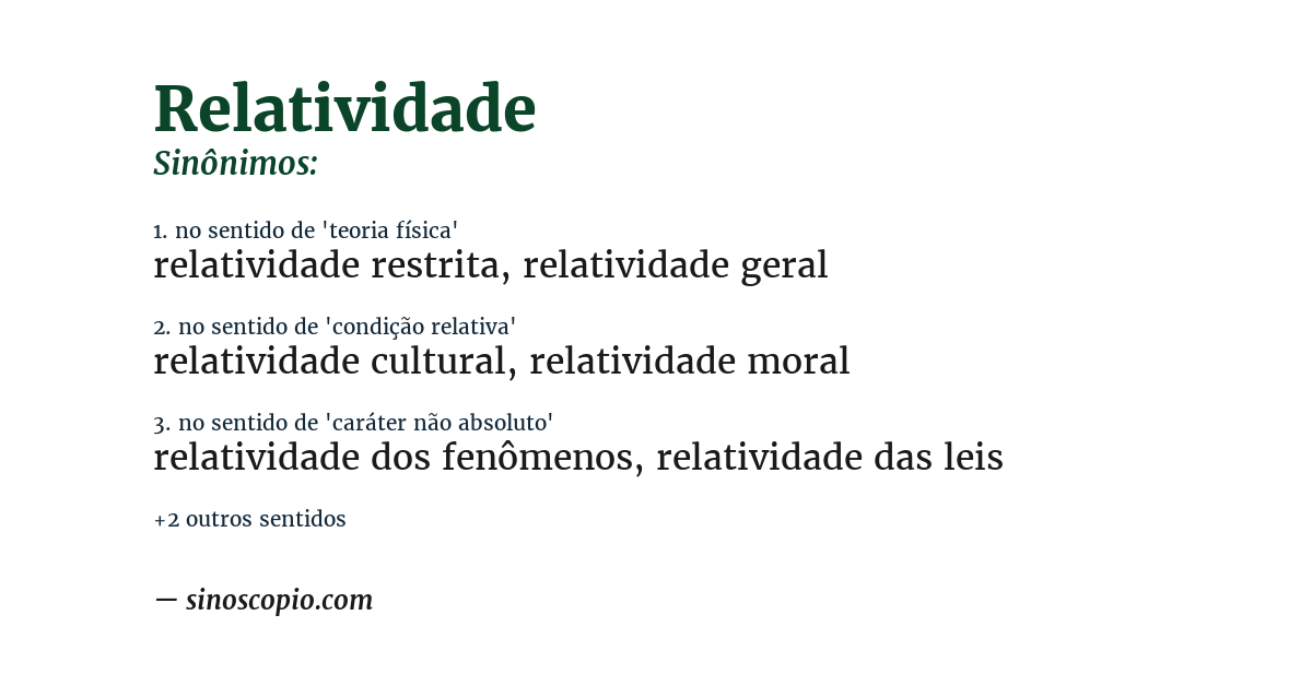 Sinônimo de relatividade